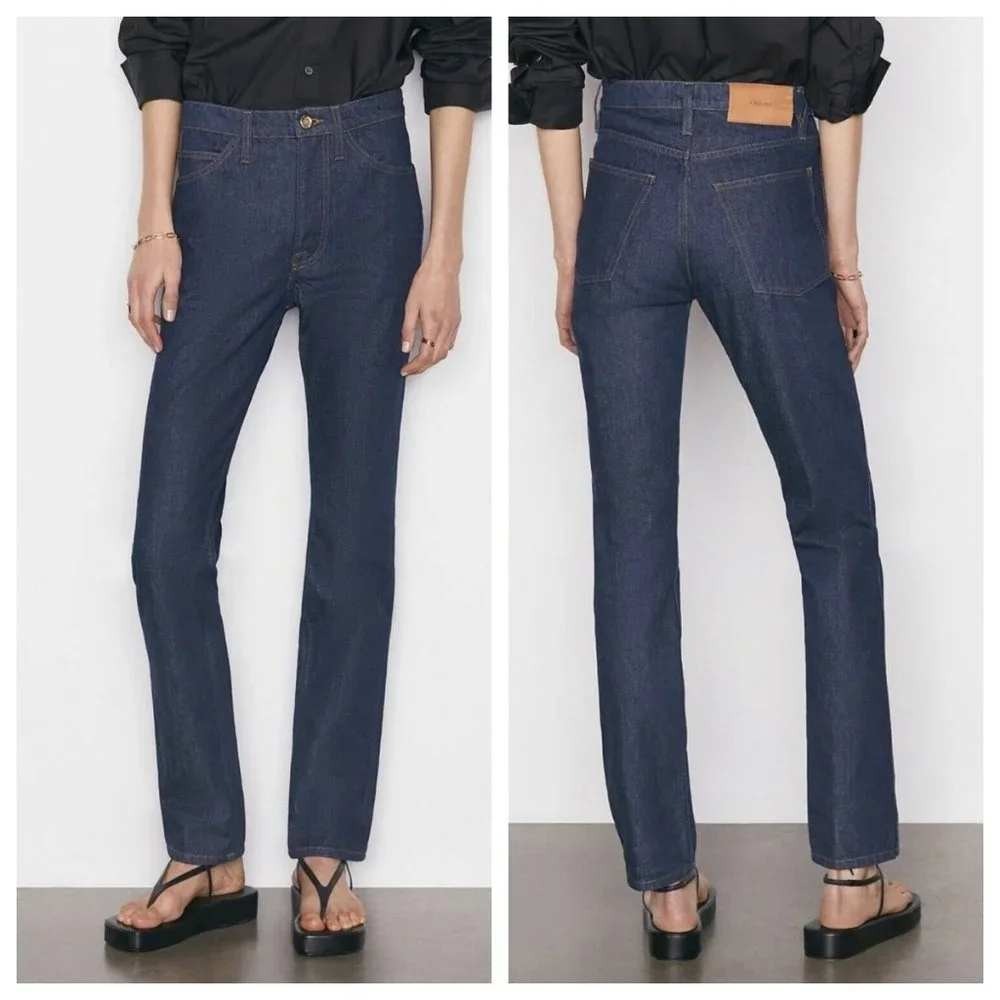 Frame Jeans Women 26 Blue Le Italien True Straight Rigid Dark Rinse